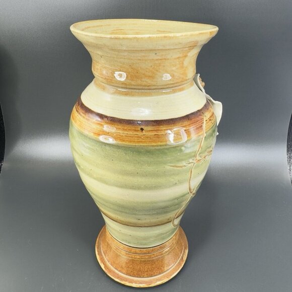 Vintage Whole Earth Clay Works Boho Vase 1984 Earth Tone Large Vase Vessel VTG - Picture 8 of 15